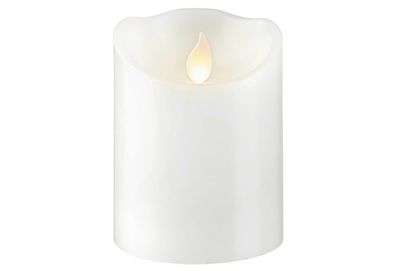 STAR Trading LED-Kerze Twinkel Wachs 7,5x7,5x10cm weiß