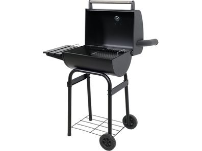 Holzkohlegrill 47x34 cm mit Deckel und Ablage, Campinggrill