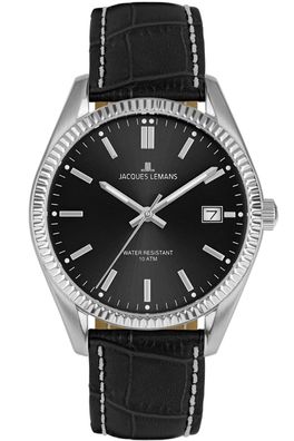 Jacques Lemans Herrenuhr Schwarz 50-3P