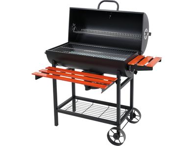 Holzkohlegrill 71x34,5 cm mit Deckel und Ablage