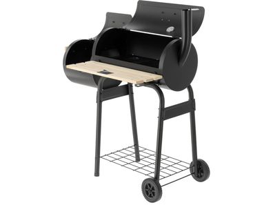 Holzkohlegrill 60x30 cm und Smoker mit Ablage