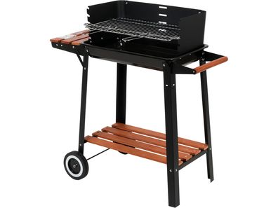 Holzkohlegrill 48x26,5 cm, offen mit Ablage, Campinggrill