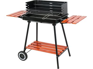 Holzkohlegrill 53x33 cm, offen mit Ablage, Campinggrill