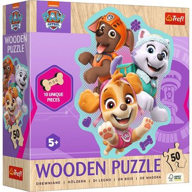 TREFL Holz-Konturpuzzle mit der Paw Patrol: Die lustige Puppe 50 Teile
