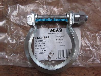 1x Auspuffschelle HJS D 59mm Citroen C4 Saxo Xsara Picasso Peugeot 106 206 307