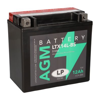 Batterie AGM 12V 12Ah für Motorrad Startbatterie MS LTX14L-3