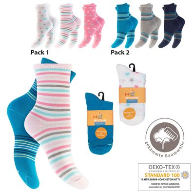 Neu 3 paar Kinder Socken für Mädchen u. Jungen mit Muster Baumwolle Gr. 19 - 34