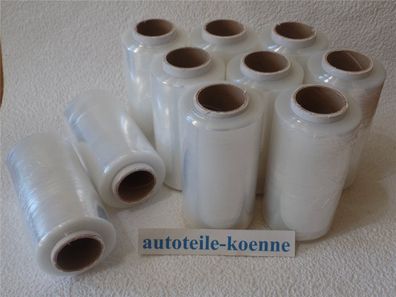 10x Stretchfolie je 150m Länge 12,5cm Breite Wickelfolie Abrollfolie Palettenfolie
