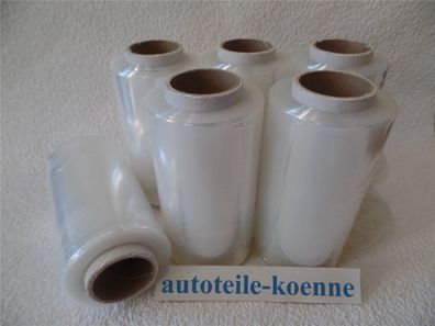 6x Stretchfolie je 150m Länge 125mm Breite Wickelfolie Abrollfolie Palettenfolie