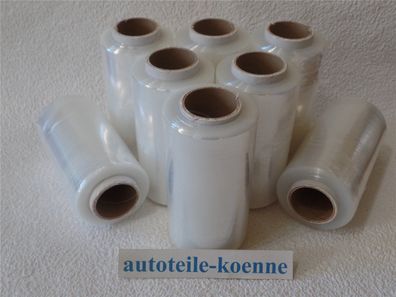 8x Stretchfolie je 150m Länge 125mm Breite Wickelfolie Abrollfolie Palettenfolie