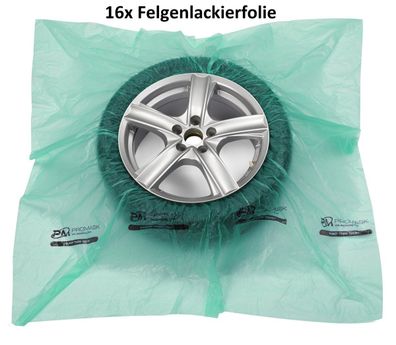 16x Felgenlackierfolie Lackierschutzfolie Lackierschutz Felgen lackieren bis 23"