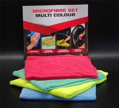 Microfasertuch 4er Set 40x40cm Mikrofaser Putztuch Reinigungstuch Universaltuch
