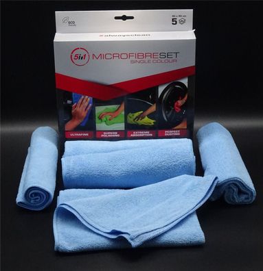 5x Microfasertuch blau 40x40cm Mikrofaser Putztuch Reinigungstuch Universaltuch