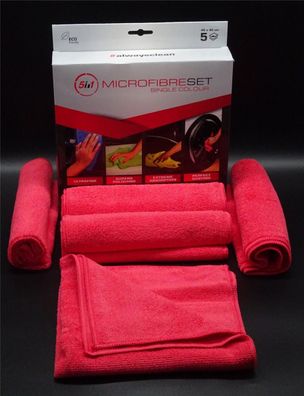 5x Microfasertuch rot 40x40cm Mikrofaser Putztuch Reinigungstuch Universaltuch