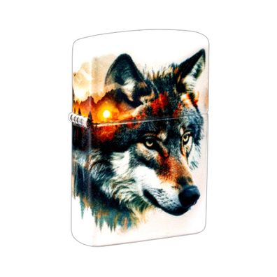 Zippo Benzin-Feuerzeug color 540° Wolf and Mountain 60007507, unbefüllt