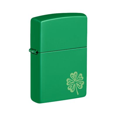 Zippo Benzin-Feuerzeug Grass Green Lucky Clover 60007544, unbefüllt