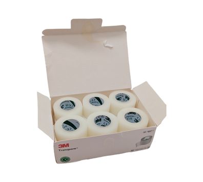 3M Transpore Fixierpflaster transparent, 2,5 cm x 9,1 m, 12 Stück