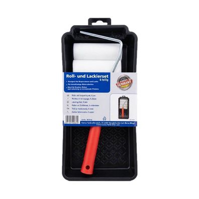Roll und Lackierset 6 teilig Farbwanne Schaumstoffwalzen Farbe Lack Dispersion