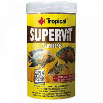 Tropical SuperVit Chips 250ml Futter Granulat für größere Fische wie z.B. Skalare