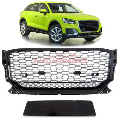 Upgrade "Plus" Sportgrill / Kühlergrill für Audi Q2 GA Vor-Facelift 16-20 Hochglanz
