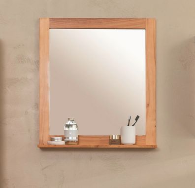 Spiegel mit Ablage 68x75cm 'Albany' Akazie massiv lackiert