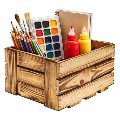 Weinkiste mini geflammt kleine Dekokiste Obstkiste Holzkiste Regalkiste