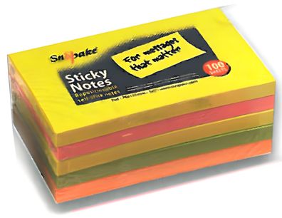 Snopake Sticky Notes Klebezettel 76 x 127 mm Block mit 100 Blatt