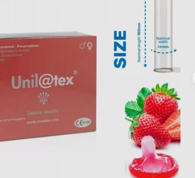 25 I 50 I 100 Kondome Classic Erdbeeren Geschmack 54 mm x 180 mm