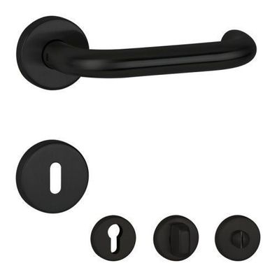 Hermat 1801/2036 Türdrücker Rosettengarnitur schwarz Drückergarnitur