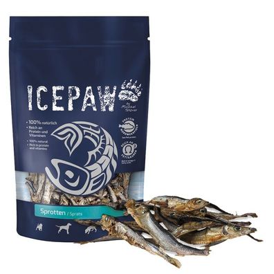 ICEPAW Sprotten 125g für Katzen | 100% Naturfisch | Unwiderstehlich & Getreidefrei
