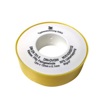 Dichtband | 12 Meter Rolle PTFE Gewindeabdichtband