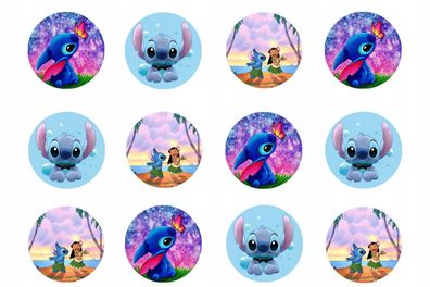 Lilo & Stitch 12 Muffins Essbar 12 Muffin Zuckermasse Tortenbild Tortenaufleger 02