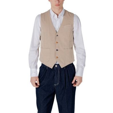 Gianni Lupo Beige Cotton Waistcoat