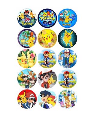 Pokemon 12 Muffins Essbar 12 Muffin Zuckermasse Tortenbild Tortenaufleger