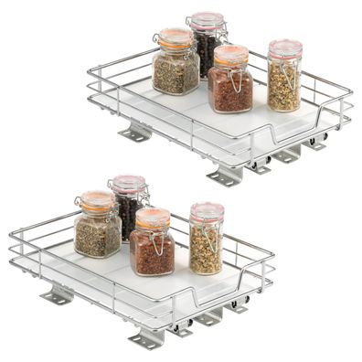 bremermann Teleskop-Gewürzregal 2er Set ausziehbar, aus verchromtem Metall