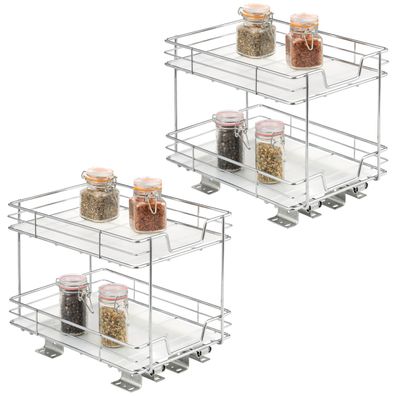 bremermann 2-stöckiges Teleskop-Gewürzregal 2er Set aus verchromtem Metall