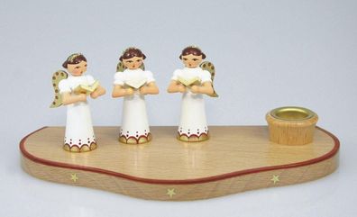Kerzenhalter mit 3 Engeln Buch natur BxHxT 14x6,5x6,5cm NEU Kerze Kerzenlicht Tee