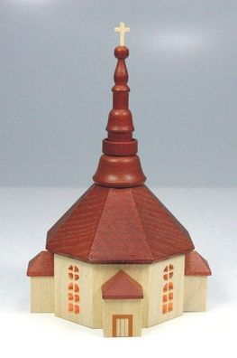 Tischdekoration Seiffener Kirche natur BxHxT 7x11x7cm NEU Haus Baum Figur Kirche