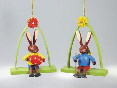 Osterdekoration 1 Hase bunt Strauchbehang Höhe 6cm NEU Osterdeko Figur