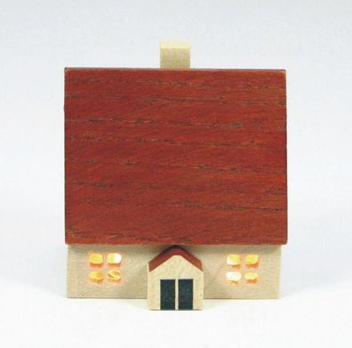 Tischdekoration Haus natur für Innenbeleuchtung Höhe 4cm NEU Haus Baum Figur Kirc