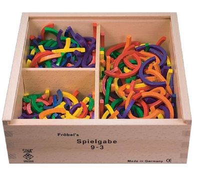 Holzspielzeug Fröbel Gabe 9-3 Halbringe 60mm LxBxH 220x220x75mm NEU Holzspiel