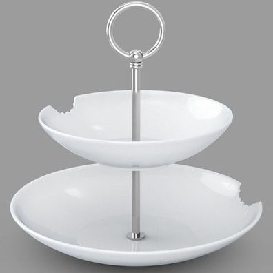 58 Fiftyeight Products Etagere Food Tempel 2stufig Tisch Essen Deko weiß NEU