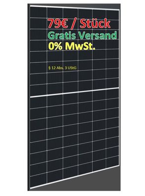 Solarmodul Solarpanel PV Modul Solar 460W Doppelglas bifazial bifacial schwarz