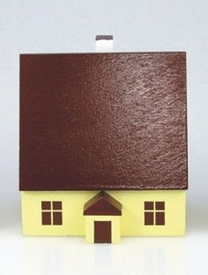 Tischdekoration Holzhaus bunt Höhe 7cm NEU Haus Baum Figur Kirche Erzgebirge Holz