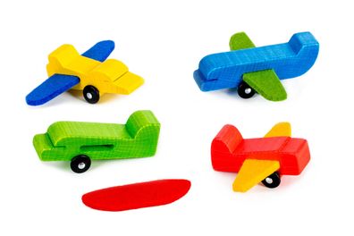 Holzspielzeug SINA-Flieger bunt BxHxT 9x17,5x9cm NEU Holzspiel Klang Musik Körp
