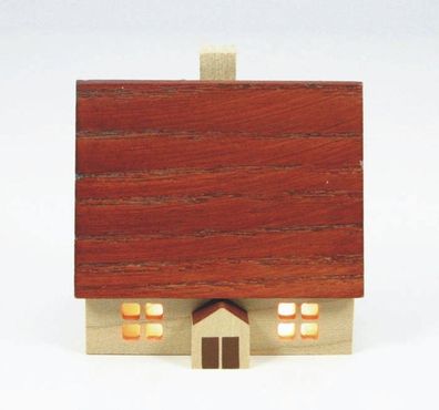 Tischdekoration Holzhaus natur für Innenbeleuchtung Höhe 5cm NEU Haus Baum Figur