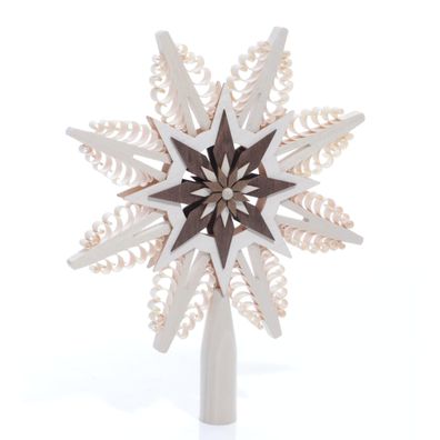 Christbaumschmuck Baumspitze braun mit Spanbäumen Ø ca.15cm NEU Weihnachten