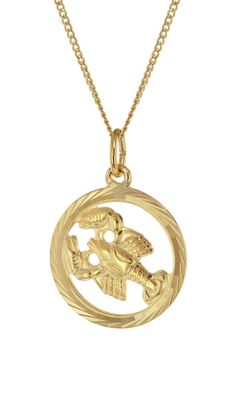 trendor Schmuck Halskette mit Sternzeichen Krebs 333 Gold Ø 16 mm 41980-07
