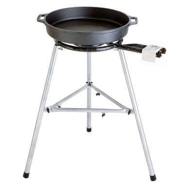 Paella World Gusspfannen-Set 2 mit Brenner und Paella-Pfanne aus Gusseisen Ø 40/50 c