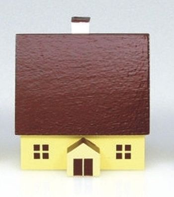 Tischdekoration Holzhaus bunt Höhe 4cm NEU Haus Baum Figur Kirche Erzgebirge Holz